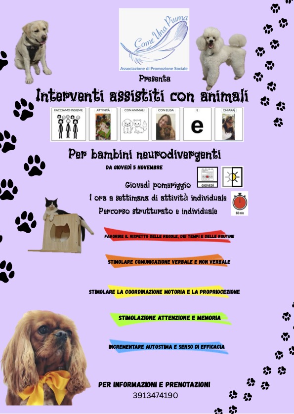 Flyer Interventi Assistiti Con Animali Per Bambini Neurodivergenti
